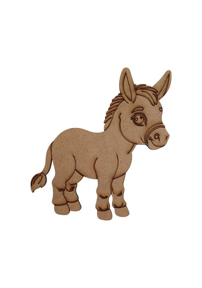 Boyanabilir Ahşap Eşek Figürü 15x13 Cm 10 Adet