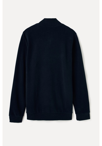 Mudo Erkek Erkek Lacivert Düğmeli Dik Yaka Sweatshirt 1263849
