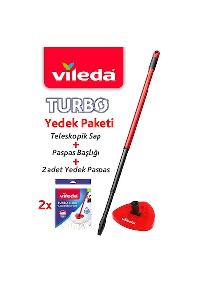 Vileda Turbo Sap + Üçgen Başlık + Mikrofiber Püskül 2'li