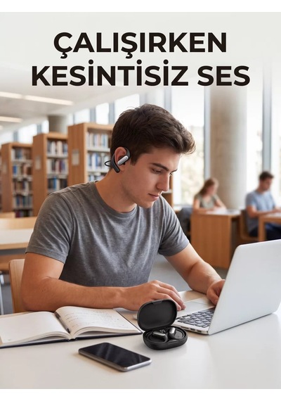 Kablosuz Spor Kulaklığı Kulak Kancalı Bluetooth Kulaklık Şarj Kutulu