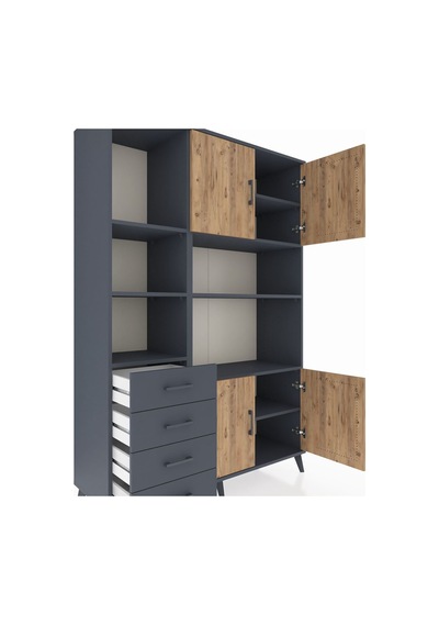 Hyperion Dolap 8 Raflı 4 Çekmeceli 4 Kapaklı 132x44x195 Antrasit-çam/antrasit Atlas Çam/antrasıt - Antrasıt Hyperion Dolap 8 Raflı 4 Çekmeceli 4 Kapaklı 132x44x195 Antrasit-çam/antrasit Atlas Çam/antrasıt - Antrasıt
