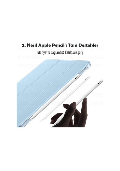 Apple Uyumlu iPad Air 6 11 Inç M2 Çip 2024 Tablet Kılıfı İnce Tasarım Smart Cover Standlı Akıllı Kapak Kılıf