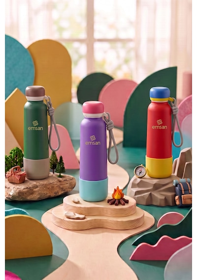 Emsan Thermos Bottle Çelik Sızdırmaz Termos 750 Ml Kırmızı Red