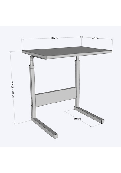 Dehalimited 60X40 Yükseklik Ayarlı Çalışma Masası,Hasta Yemek Masası,Laptop S