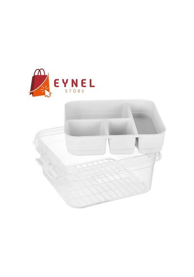 Kapaklı Bölmeli Makyaj Takı Saklama Çok Amaçlı Organizer Alet Edevat Kutusu Bijuteri Hobi Ecza Malzeme Kabı 4,5 L Açık Yeşil