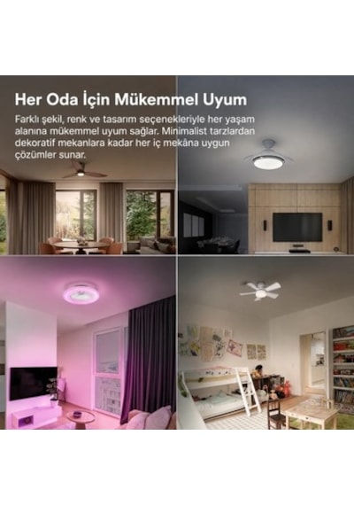 Osram Kumandalı Siyah 18w 3 Kanatlı Tavan Vantilatörü Güçlü Işık Yönü Ve Modern Açık