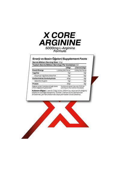 Arginine Vişne Aromalı 500 Gr 50 Servis Amino Asit Arjinin