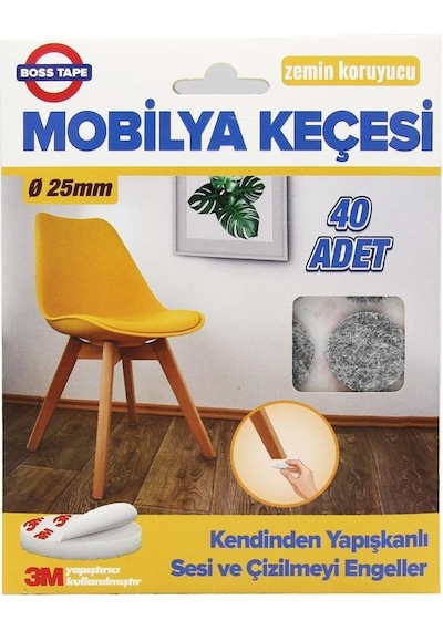 Mobilya Keçesi Sese Ve Çizilmeye Son Yapışkanlı 25Mmx40Ad-Yuvarla
