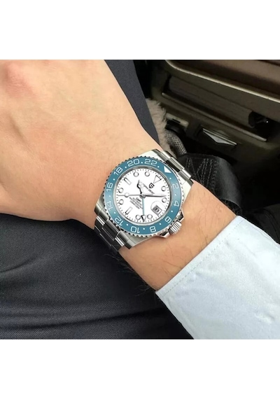 Pd-1662 Gmt-master Erkek Mekanik Saat Lüks Paslanmaz Çelik Su Geçirmez Safir Otomatik Kol Saati Mavi