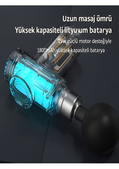 Amg017 Taşınabilir Sessiz Mini Masaj Aleti - 6 Hız Ayarlı, Lcd Ek Siyah