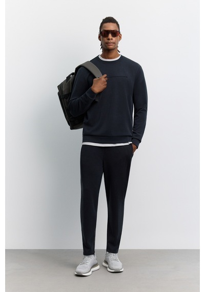 Avva Erkek Siyah Bisiklet Yaka Modal Karışımlı Soft Touch Regular Fit Sweatshirt A62y1200