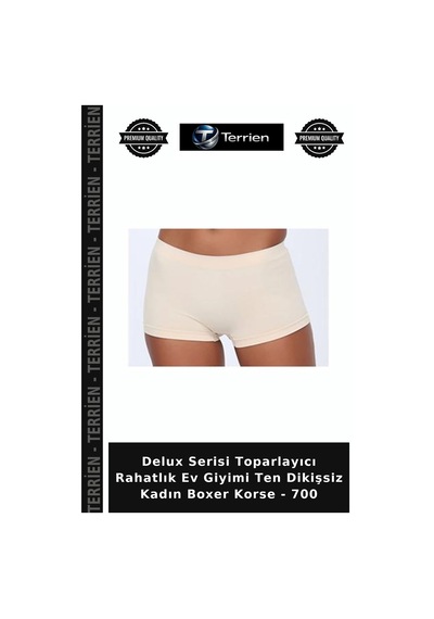 Terrien Delux Serisi Fit Kesim Rahatlık Ten Dikişsiz Kadın Boxer Korse - 700