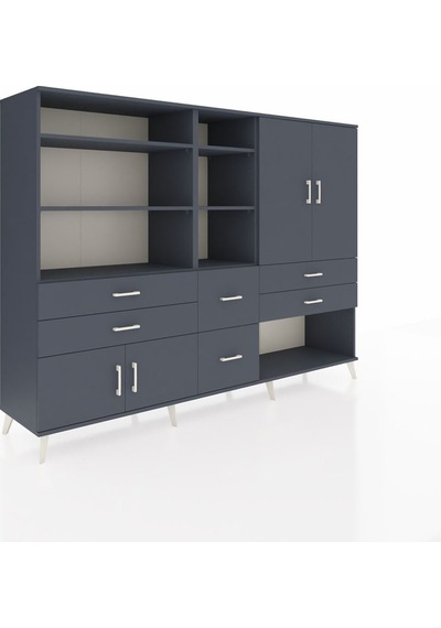 Hyperion Dolap 10 Raflı 6 Çekmeceli 4 Kapaklı 220x44x163 Antrasit Antrasit-antrasit Hyperion Dolap 10 Raflı 6 Çekmeceli 4 Kapaklı 220x44x163 Antrasit Antrasit-antrasit