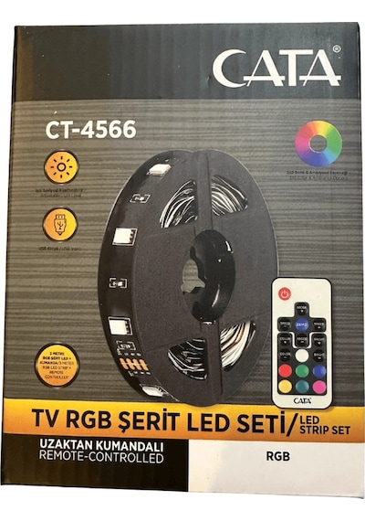 Cata Ct-4566 Tv Rgb Şerit Led Seti Kumandalı 2 Adet