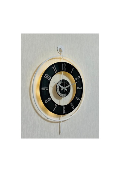 Pey Aksesuar Metal Camlı Duvar Saati 50 X 70 Cm Orta Boy Işıklı Gerçek Cam M51-beyaz-şeffaf-siyah-gümüş M51-beyaz-şeffaf-siyah-gümüş