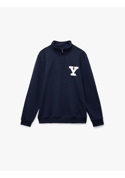 Koton Uzun Kollu Yarım Fermuarlı Lisanslı Yale Baskılı Şardonlu Sweatshirt Lacivert 6wam70142mk Lacivert