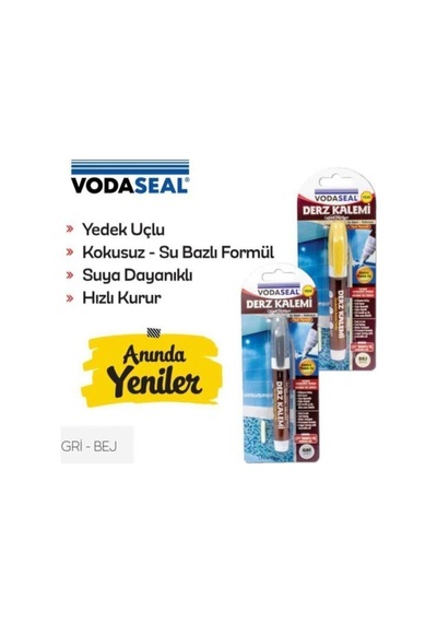 Klas Avm Çift Uçlu Su Bazlı Kokusuz Kalıcı Derz Kalemi -bej