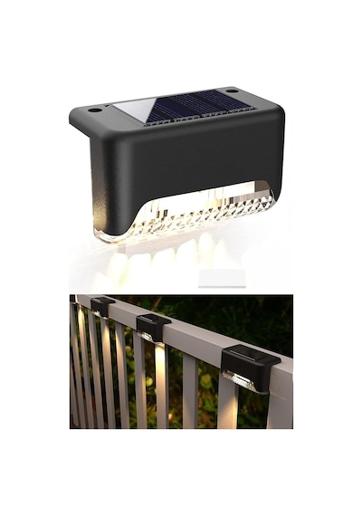 4 Adet L Solar Led Güneş Enerjili Su Geçirmez Köşe Solar Işık Led Köşebent Merdiven Veranda Bahçe Led Aydınlatma Led Işık Çok Renkli