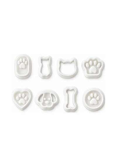 8'li Kedi Köpek Ve Pati Polimer Kil Kalıp Seti Dog & Cat Clay Cutters