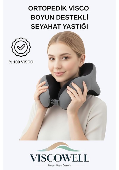 Ortopedik Visco Boyun Ve Baş Destekli Seyahat Yastığı Uçak, Araba, Ev İçin Taşınabilir Genel
