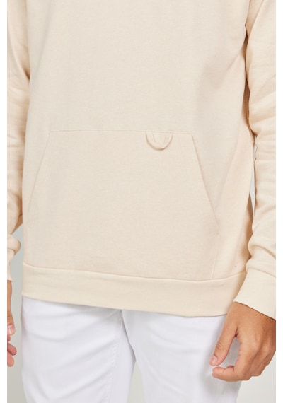 AC&Co / Altınyıldız Classics Erkek Bej %100 Pamuk Standart Fit Normal Kesim Kapüşonlu Uzun Kollu Sweatshirt Bej