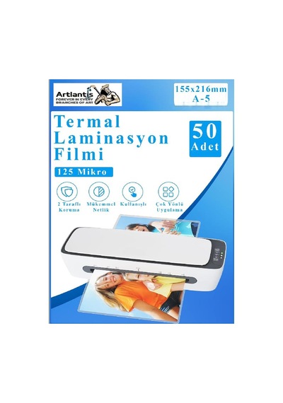 Laminasyon Filmi Parlak A5 50 Li 1 Paket 125 Mikron Laminasyon Kaplama Pvc Kaplama Poşeti 50 Adet