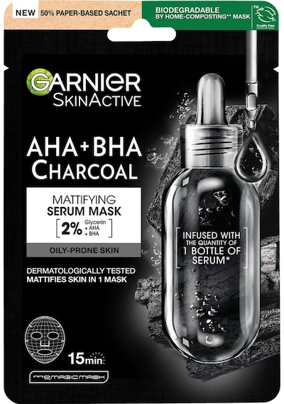 Garnier Siyah Yosun Kömürlü Kağıt Yüz Maskesi 2 Adet