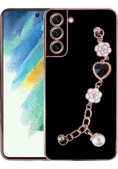 Galaxy S21 Fe Kılıf El Tutamaçlı Kamera Korumalı Zore Taka Silikon Kapak Siyah