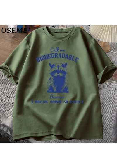 Flood Of Style Daha Çöp Tenekesi Daha Az Çöp T Shirt Erkek Komik Rashirts Bir Çöp Grafik Tee Erkek Giysileri Yeşil