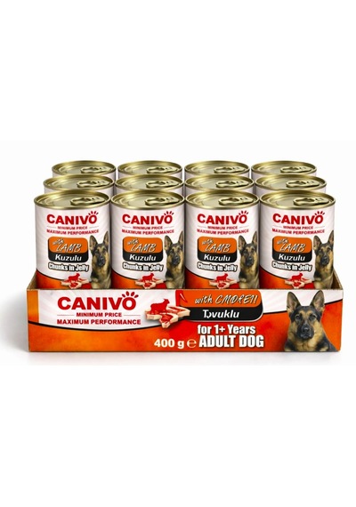 Kuzulu Yetişkin Köpek Konservesi 400 Gr 12 Adet