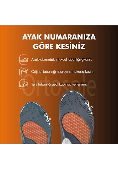 Ortosole Ark Ve Jel Destekli ,zorlu Arazi Ve Tırmanışlar İçin Ortopedik Erkek Tabanlık 202-mm Standart