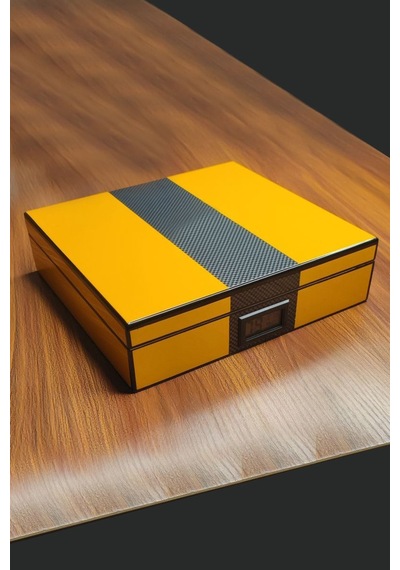 Falconetti Rc60 Sarı Karbon Fiber Humidor Puro Kutusu