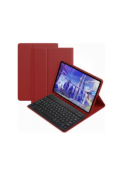 Microcase Xiaomi Poco Pad M1 12.1 İnch Tablet Uyumlu Bluetooth Klavyeli Standlı Kılıf Siyah - Bkk4