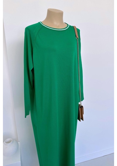 Kahijab Reglan Merserize Elbise - Yeşil