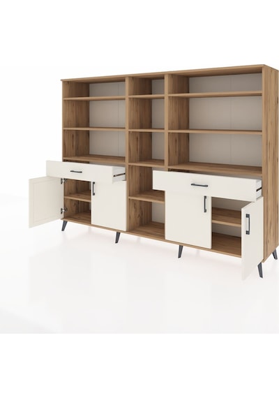 Hyperion Dolap 12 Raflı 2 Çekmeceli 4 Kapaklı 220x44x163 Çam-ayta Çam-aytaşı Hyperion Dolap 12 Raflı 2 Çekmeceli 4 Kapaklı 220x44x163 Çam-ayta Çam-aytaşı