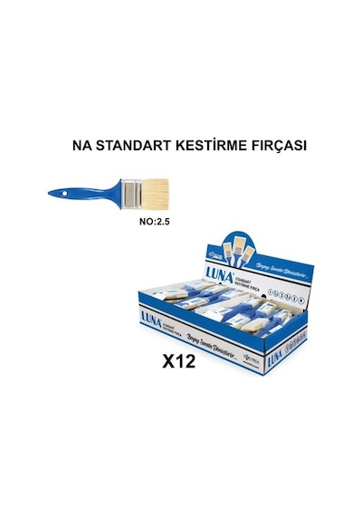 12 Adet Luna Standart Kestirme Fırçası, No 2.5 Kalite