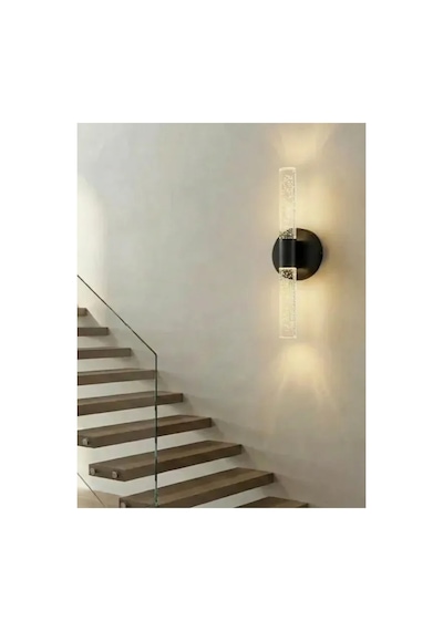 Bubbleflux Small 31 Cm Modern Tasarım Led Aplik - Duvar Lambası - Siyah - Pilli - Günışığı Siyah Pilli