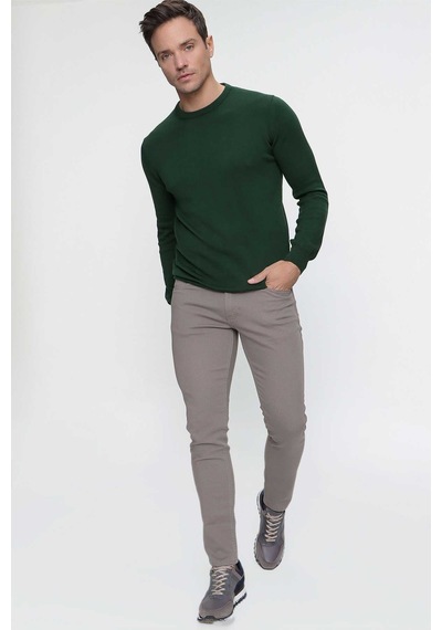 Morven Basic Dinamik Fit Rahat Kesim Bisiklet Yaka Triko Kazak 99kc017005710 Haki