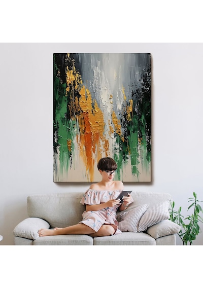 Miyrem^ Canvas Serie Yağlıboya Görünümlü Soyut Tablo-7641