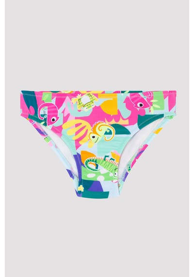 Penti Kız Çocuk Tropik Fırfırlı Bandeau Bikini Takımı Çok Renkli Penti Kız Çocuk Tropik Fırfırlı Bandeau Bikini Takımı Çok Renkli