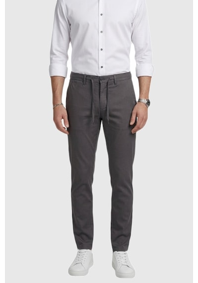Deepsea Erkek Füme Esnek Kumaş Slim Fit Beli Lastikli Günlük Spor Pantolon 2601070