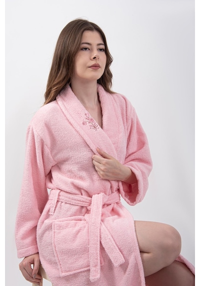 Güvenal Bonny Pamuk Ultrasoft Bornoz Nakışlı Bornoz Hediyelik Bornoz. 2 Pembe