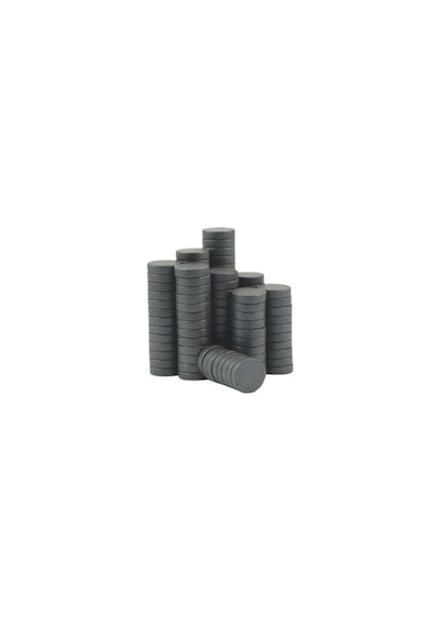 50 Adet Ferrit Oxit Kömür Yuvarlak Mıknatıs Disk Mıknatıs Çapı: 1,2 Cm X Kalınlık: 0,30 Cm