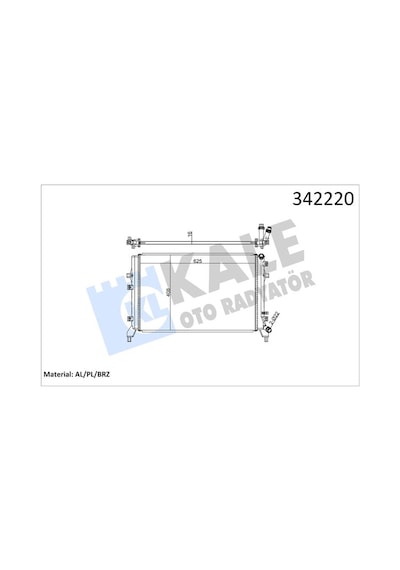 Kale 342220 Motor Su Radyatörü - Vw Golf 6 2008-2013 1.4 Tsi Manuel Şanz. 1k0121251bn - 1k0121251cm