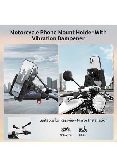 Mechrıg 10mm Boru Çapı Uyumlu Motosiklet Dikiz Aynası Telefon Tut