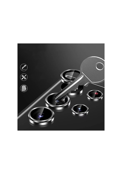 Samsung Galaxy S23 Ultra Kamera Lens Koruyucu Cam Filmi Siyah