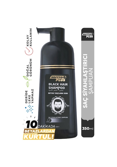 Softto Plus Black Hair Şampuan 350 Ml Beyaz