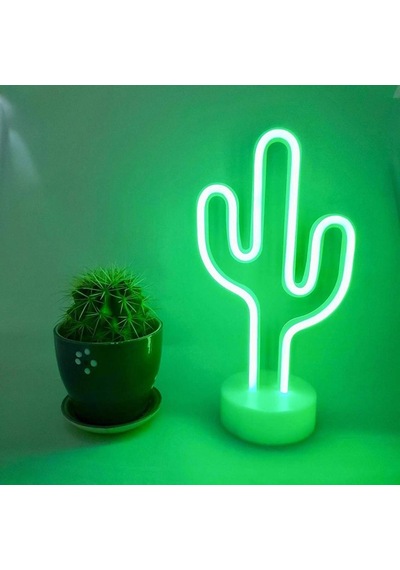 Buffer Kaktüs Dekoratif Neon Led Masa Ve Duvar Lambası Gece Lambası Çok Renkli