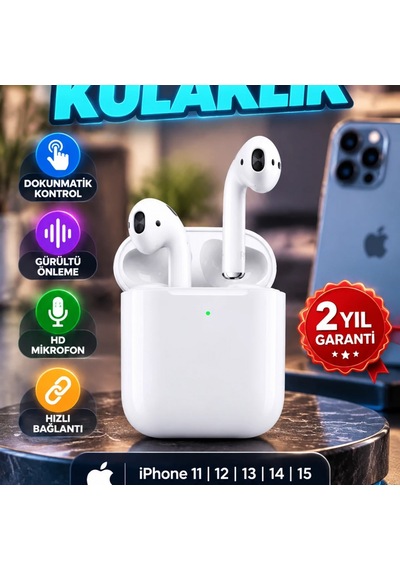 İphone 11 12 13 14 15 Uyumlu Tws Bluetooth Kulaklık Dokunmatik Kontrol, Gürültü Önleme Ve Hd Mikro 00