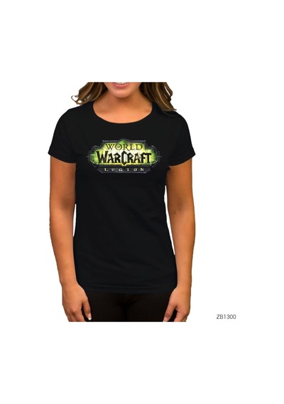 World Of Warcraft Legion Logo Siyah Kadın Tişört Siyah